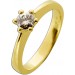 Solitärring Verlobungsring Gold 585 14K Brillant Champagner 0.44ct.