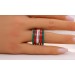Memoire Ring Set Weißgold 750 585 14K Brillanten 0.5ct Karneol Achat