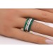 Memoire Ring Set Weißgold 750 585 14K Brillanten 0.5ct Karneol Achat