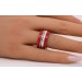 Memoire Ring Set Weißgold 750 585 14K Brillanten 0.5ct Karneol Achat