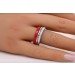 Memoire Ring Set Weißgold 750 585 14K Brillanten 0.5ct Karneol Achat