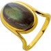 Labradorit Ring Gold 750 18 Karat grau brauner Edelstein 14.83ct