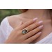 Labradorit Ring Gold 750 18 Karat grau brauner Edelstein 14.83ct
