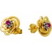 Rubin Ohrstecker Gold 750 Weißgold 18K Antikschmuck