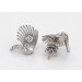 Diamantohrstecker Weißgold 585 14K Diamanten Antikschmuck 