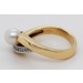 Perlen Ring Gold 375 9K  Akoyaperle Brillanten Antikschmuck 
