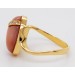 Korallenring Angel Skin Gold 585 14K Brillanten Antikschmuck