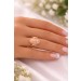 Korallenring Angel Skin Gold 585 14K Brillanten Antikschmuck