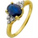 Saphirring Gold 585 14K blauer Edelstein 2.39ct Brillanten 0.12ct 