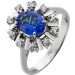 Tansanitring Weißgold 750 18K Brillanten Antikschmuck