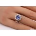Tansanitring Weißgold 750 18K Brillanten Antikschmuck