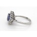 Tansanitring Weißgold 750 18K Brillanten Antikschmuck