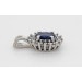 Saphir Anhänger Weißgold 585 14K blauer Edelstein Brillanten 0.40ct 