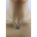 Saphir Anhänger Weißgold 585 14K blauer Edelstein Brillanten 0.40ct 