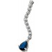 Saphir Anhänger Weißgold 585 14K blauer Edelstein Brillanten 0.06ct 