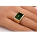 Siegelring Gold 585 14K grüner synt. Turmalin 5.94ct