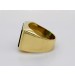 Siegelring Gold 585 14K grüner synt. Turmalin 5.94ct