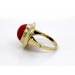 Korallring Gold 333 8K rote Sardischer Koralle Antikschmuck