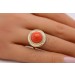 Korallring Gold 333 8K rote Sardischer Koralle Antikschmuck