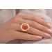 Korallring Gold 333 8K rote Sardischer Koralle Amore Italia