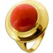 Korallring Gold 333 8K rote Sardischer Koralle Antikschmuck