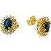 Saphir Ohrstecker Gold 585 14K blaue Edelsteine Brillanten 0.32ct
