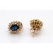 Saphir Ohrstecker Gold 585 14K blaue Edelsteine Brillanten 0.32ct