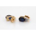 Saphirohrstecker Gold 585 14K blaue Edelsteine Brillanten 0.06ct. 