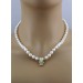 Perlenkette 46cm Gold 585 14K Akoyaperlen Diamanten  