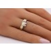 Diamantring Gelbgold 585 14K Bicolor Brillanten Antikschmuck