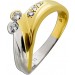 Diamantring Gelbgold 585 14K Bicolor Brillanten Antikschmuck