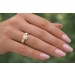 Diamantring Gelbgold 585 14K Bicolor Brillanten Antikschmuck