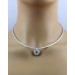 Blautopas Halsreif Sterling Silber 925 ozeanblauer Edelstein 1.73ct