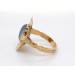 Damenring Gold 585 14K synth. Mondstein 2.0ct. Antikschmuck