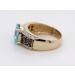 Brillantring Gold 333 8K  Aquamarin 3.5ct Diamanten 0.7ct Antikschmuck