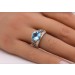 Brillantring Gold 333 8K  Aquamarin 3.5ct Diamanten 0.7ct Antikschmuck