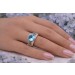 Brillantring Gold 333 8K  Aquamarin 3.5ct Diamanten 0.7ct Antikschmuck