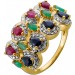 Diamant Ring Gold 375 9K Smaragde Rubine Saphire Antikschmuck