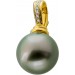 Tahiti Perlenanhaenger Gold 585 14K Tahiti Perle 13mm Brillanten Einhängeclip