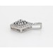 Diamantanhänger Weissgold 585 14K blaue weiße Diamanten