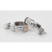 Halbcreolen Platin 950 Gold 750 18K Brillanten 0.12ct Antikschmuck