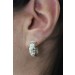 Halbcreolen Platin 950 Gold 750 18K Brillanten 0.12ct Antikschmuck