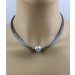 Perlen Collier Halsreif Weissgold 585 14 Karat Akoya Designer Brillanten