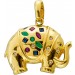 Elefant Anhänger Gold 585 14K Brillanten Smaragde Rubine Saphire Antikschmuck