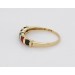 Memoire Ring Gold 585 14K rote Rubine grüner Smaragd blaue Saphire 