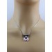Brillant Anhänger Weissgold 585 14K synth. rosa Aquamarin Brillant 0.15ct
