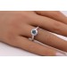 Brillantring Halo Weißgold 585 14K blaue weiße Brillanten 0.80ct 