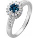 Brillantring Halo Weißgold 585 14K blaue weiße Brillanten 0.80ct 