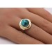 Türkis Ring Gold 585 14K türkisblauer Edelstein 11ct Antikschmuck