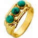 Türkis Ring Gold 585 14 Karat grünblaue Edelsteine 2.1ct Antikschmuck